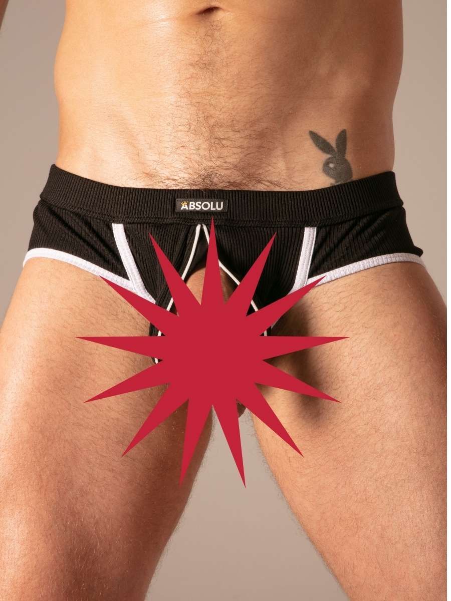 Rib Zip Brief Coton Noir â Absolu Male