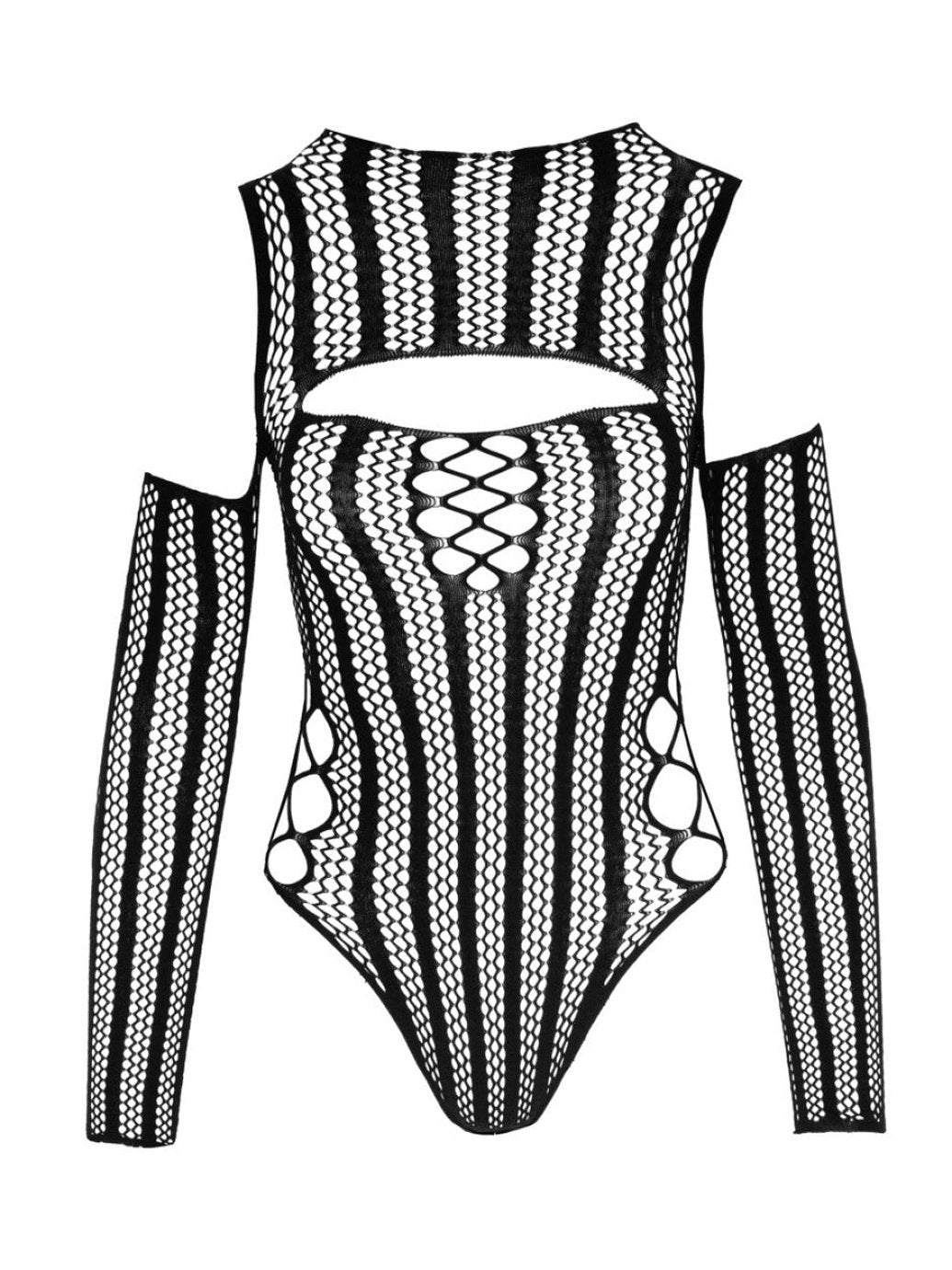 Schulterfreier Langarm - Netzbody S - L - Hinreissend