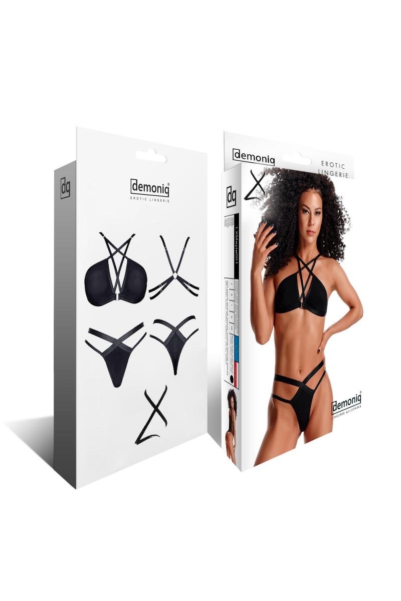schwarzes BH String Set Casilda - Demoniq - Hinreissend