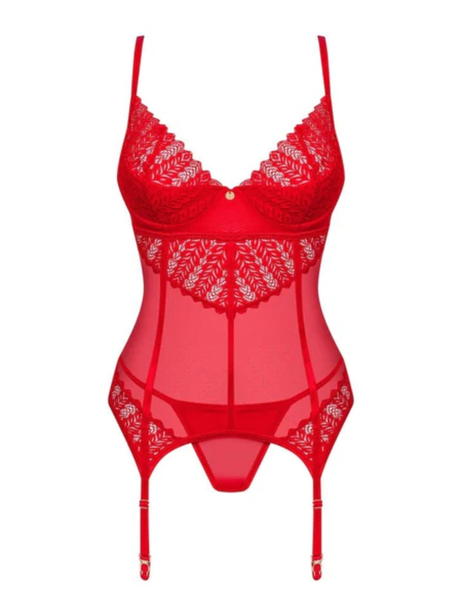 Set di bretelle, corsetto e perizoma