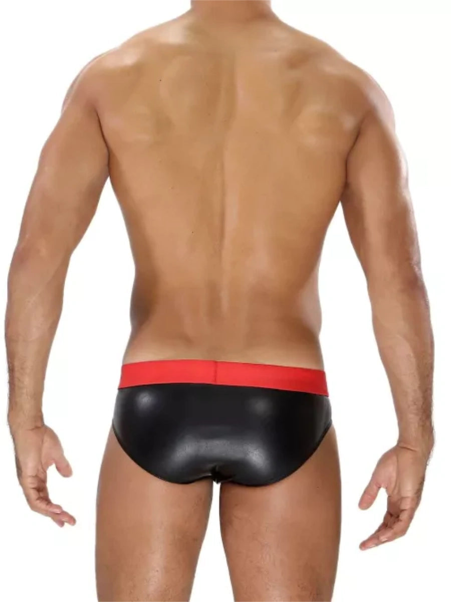 TOF Paris Fetish Brief Red n Black RĂĽckansicht