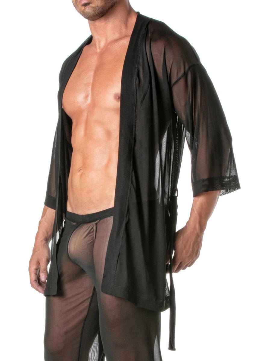 Transgressive Mesh Kimono Schwarz – TOF Paris - Hinreissend