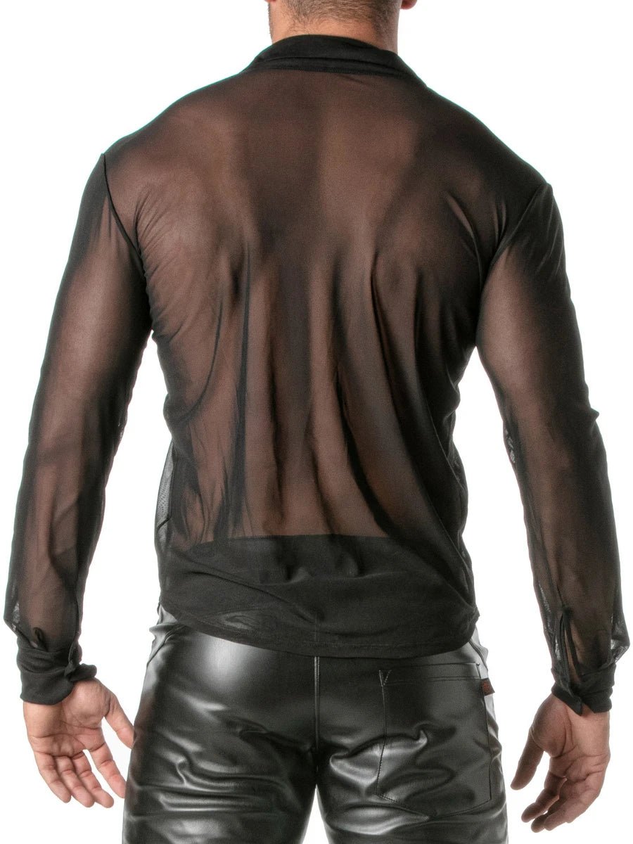Transgressive Mesh Langarm Shirt Schwarz – TOF Paris - Hinreissend