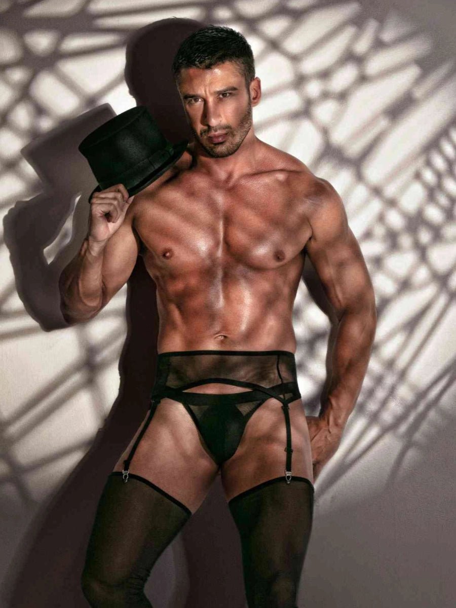 Transgressive Mesh Strapsgürtel Schwarz – TOF Paris - Hinreissend