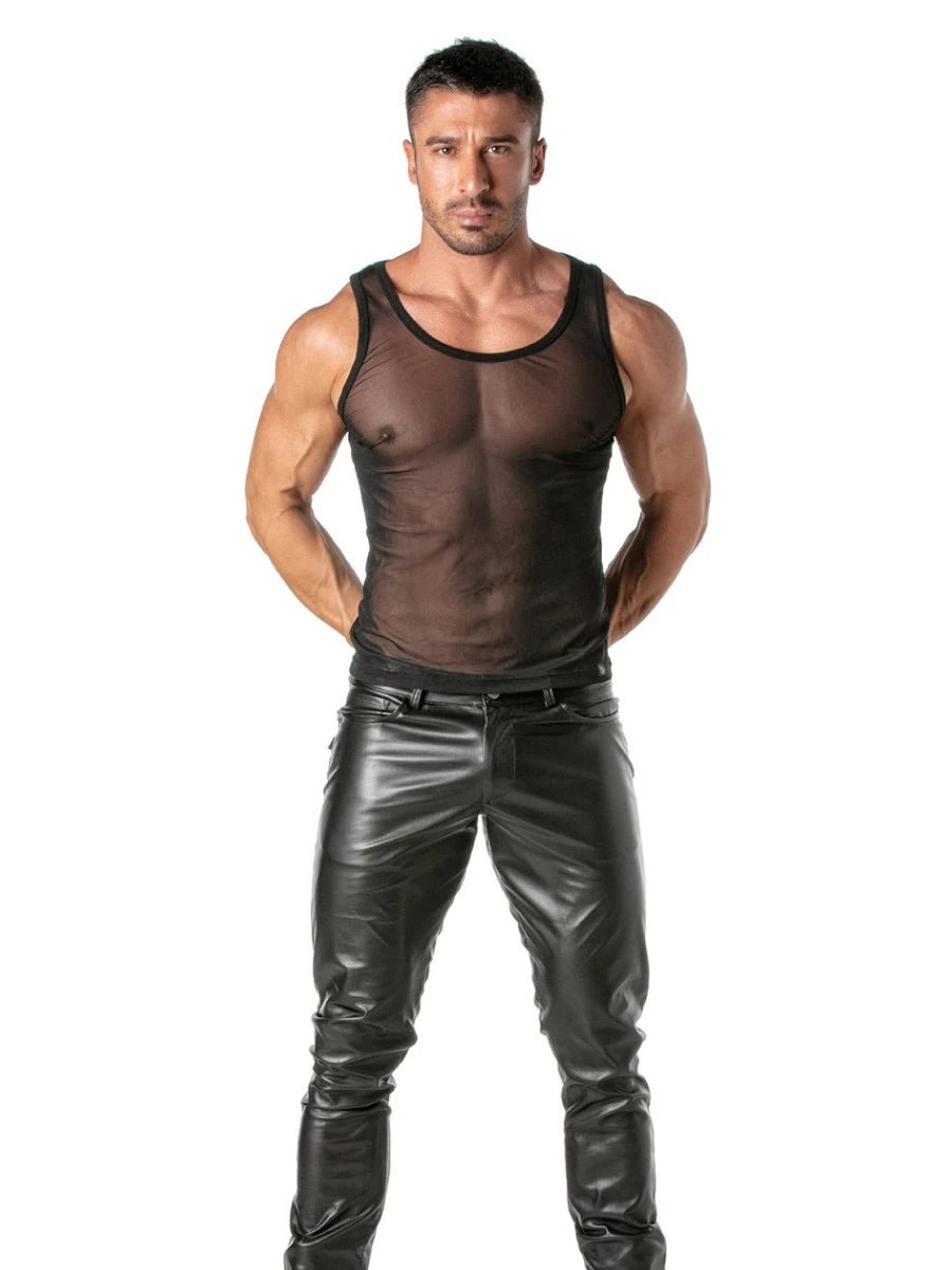 Transgressive Mesh Tank Top Schwarz â TOF Paris - Hinreissend