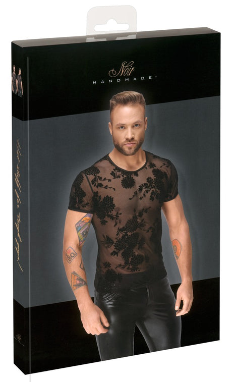 Shirt mit floraler Samtflockprint - Noir Handmade – Hinreissend Fetish Fashion