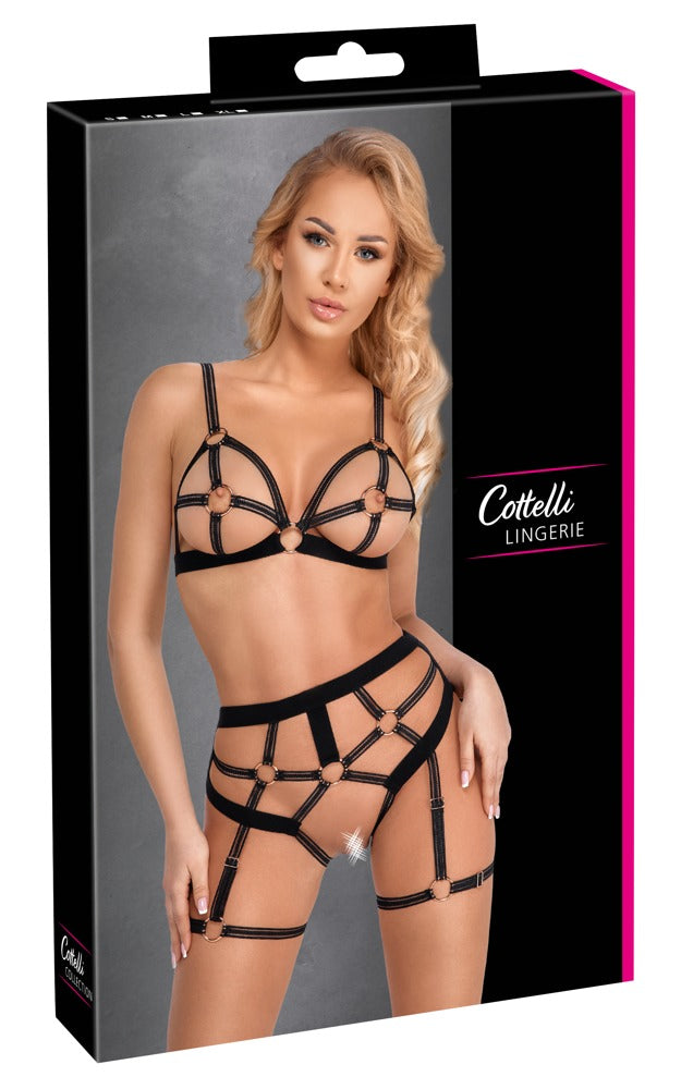 Cottelli LINGERIE Ouvert-Set mit BH und Taillen-Slip