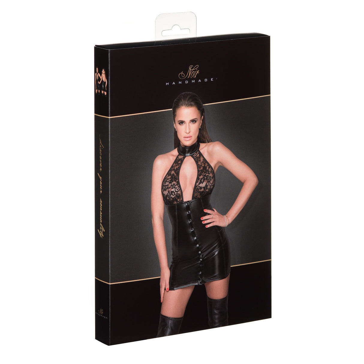 Noir Handmade Wetlook Minikleid F224 – Noir Handmade