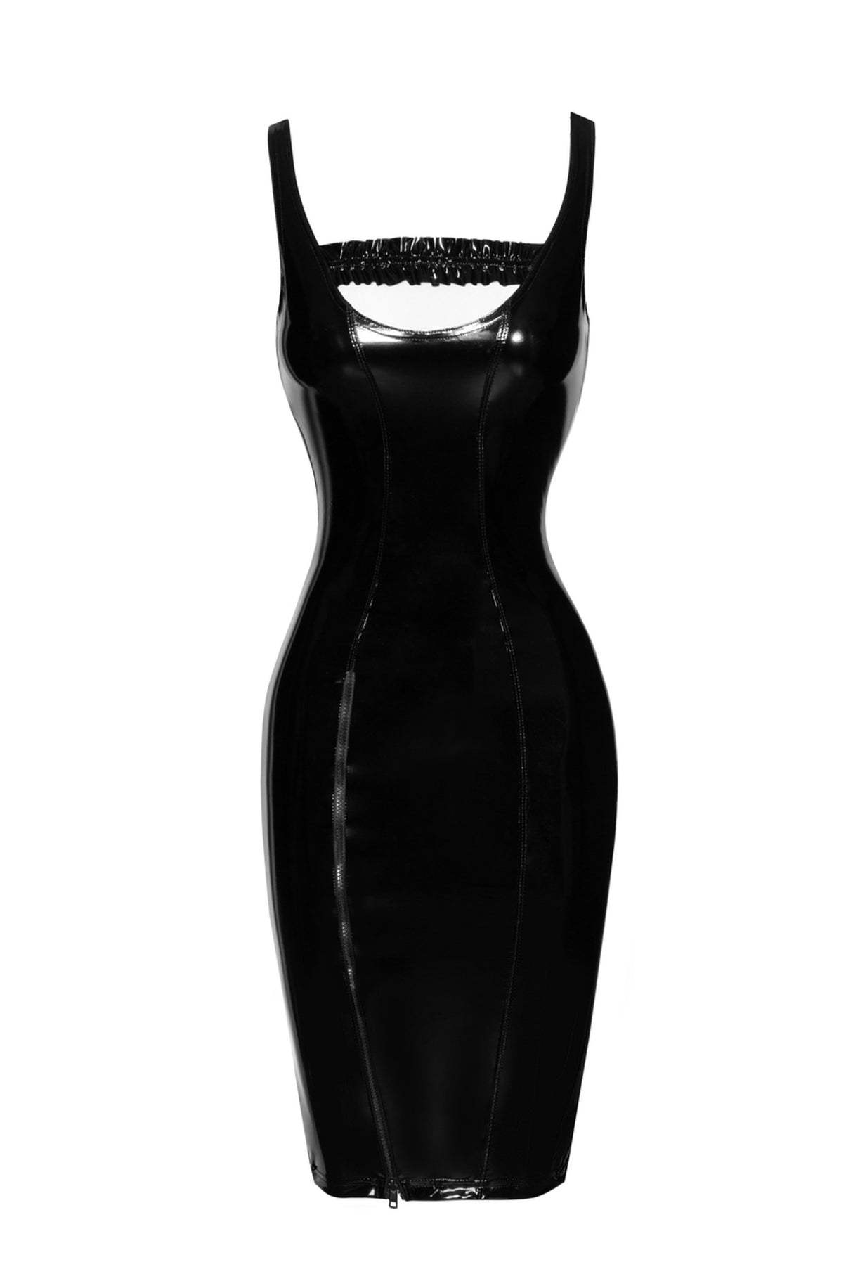 Noir Handmade Midi PVC Kleid mit Zipper
