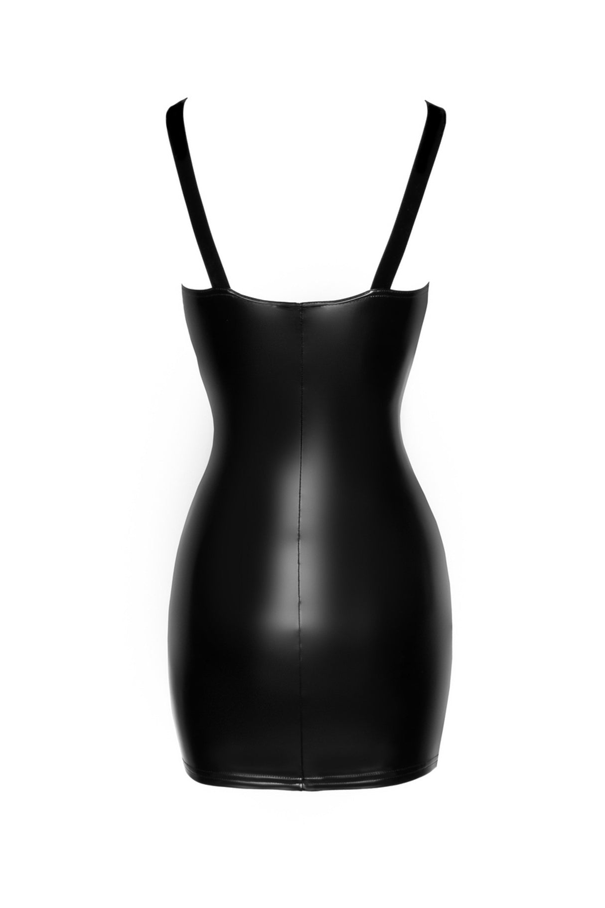 Noir Handmade Minikleid Powerwetlook und Oberteil Spitze
