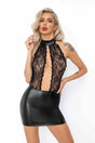 Noir Handmade Noir Handmade | Kurzes Powerwetlook Kleid mit Spitze F279