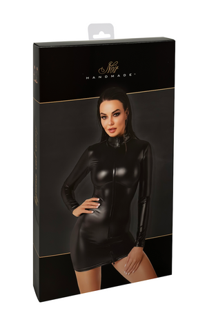 Elastisches Wetlook Minikleid "Chimera"