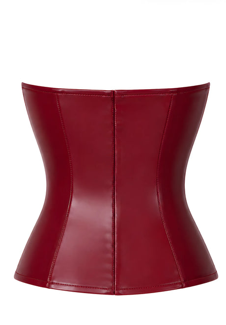 Wetlook Korsett Damen Bordeaux – Noir Handmade, Rückansicht ohne Model