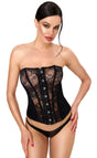 Spitzen Korsett Damen Schwarz trägerlos – Noir Handmade, Vorderansicht