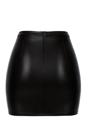 Wetlook Minirock Damen Schwarz – Noir Handmade, Rückansicht ohne Model