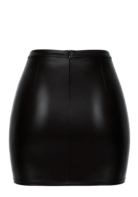 Wetlook Minirock Damen Schwarz – Noir Handmade, Rückansicht ohne Model