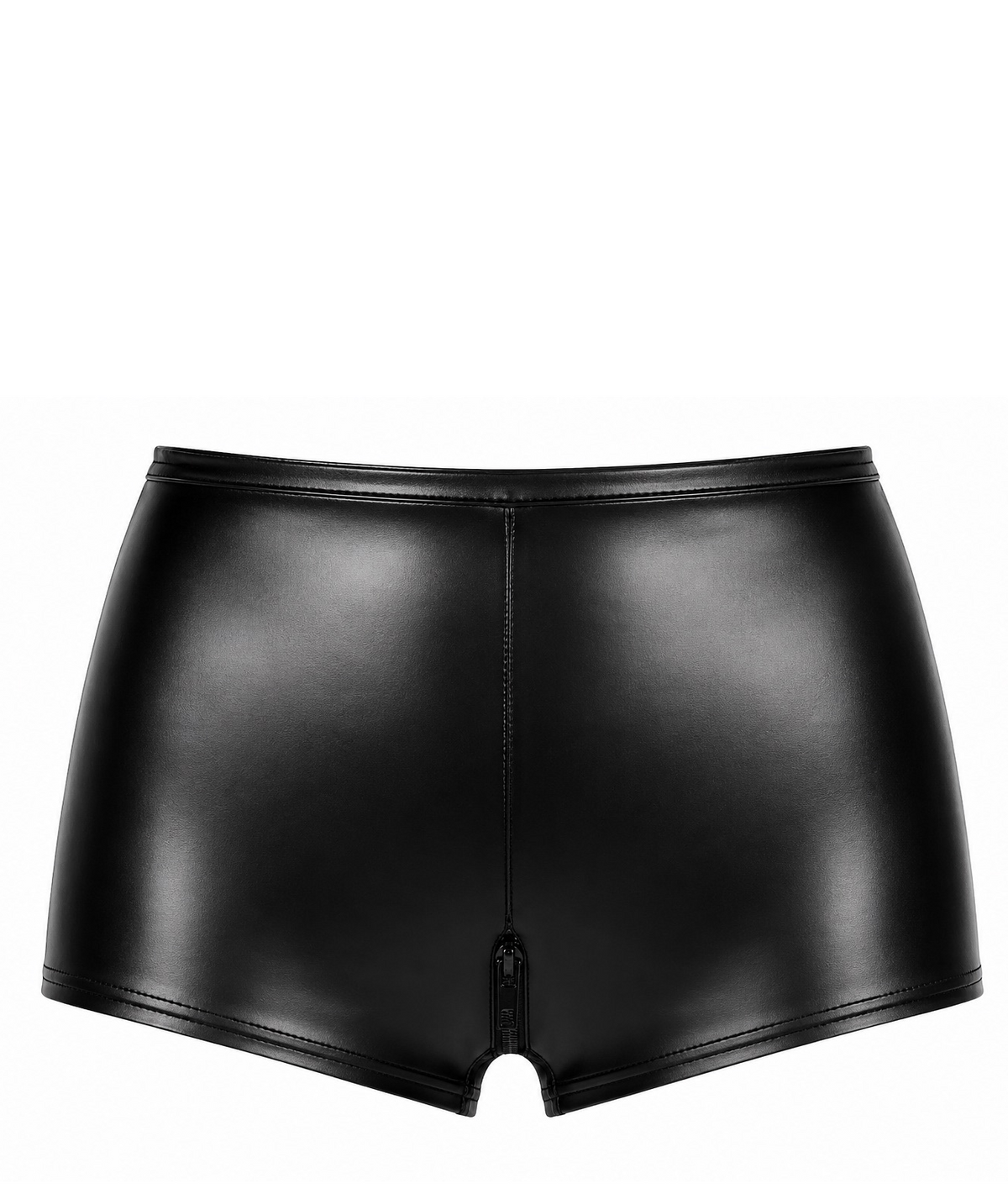 Wetlook Shorts Damen Schwarz mit Schnürung – Noir Handmade, Vorderansicht ohne Model