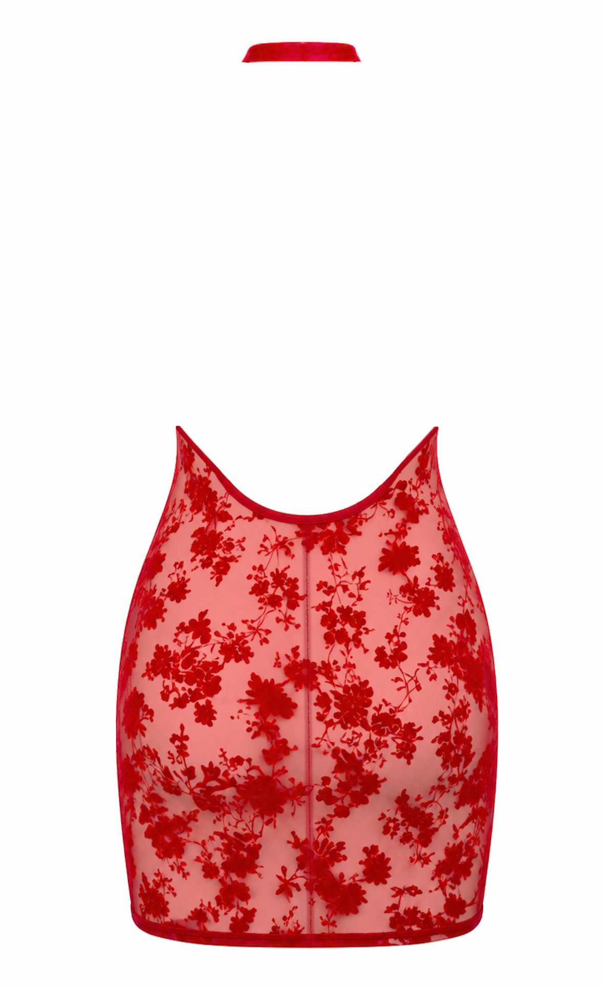 Tüll Minikleid Damen Rot rückenfrei – Noir Handmade, Rückansicht ohne Model