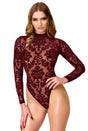 Tüll Body Damen Bordeaux rückenfrei – Noir Handmade, Vorderansicht