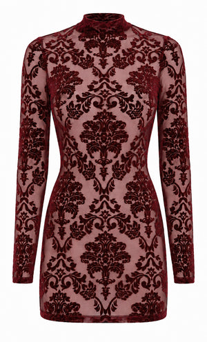 Tüll Minikleid Damen Bordeaux rückenfrei – Noir Handmade, Vorderansicht ohne Model