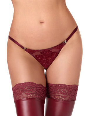 Tüll String Damen Bordeaux – Noir Handmade, Vorderansicht