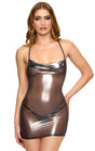 Tüll Minikleid Damen Silber mit Kreuzträgern – Noir Handmade, Vorderansicht