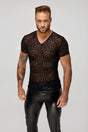 Noir Handmade for Men Herren T-Shirt Leopard Flock H071