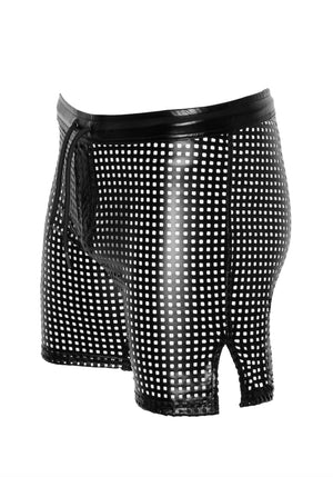 Schwarze Wetlook Shorts H077