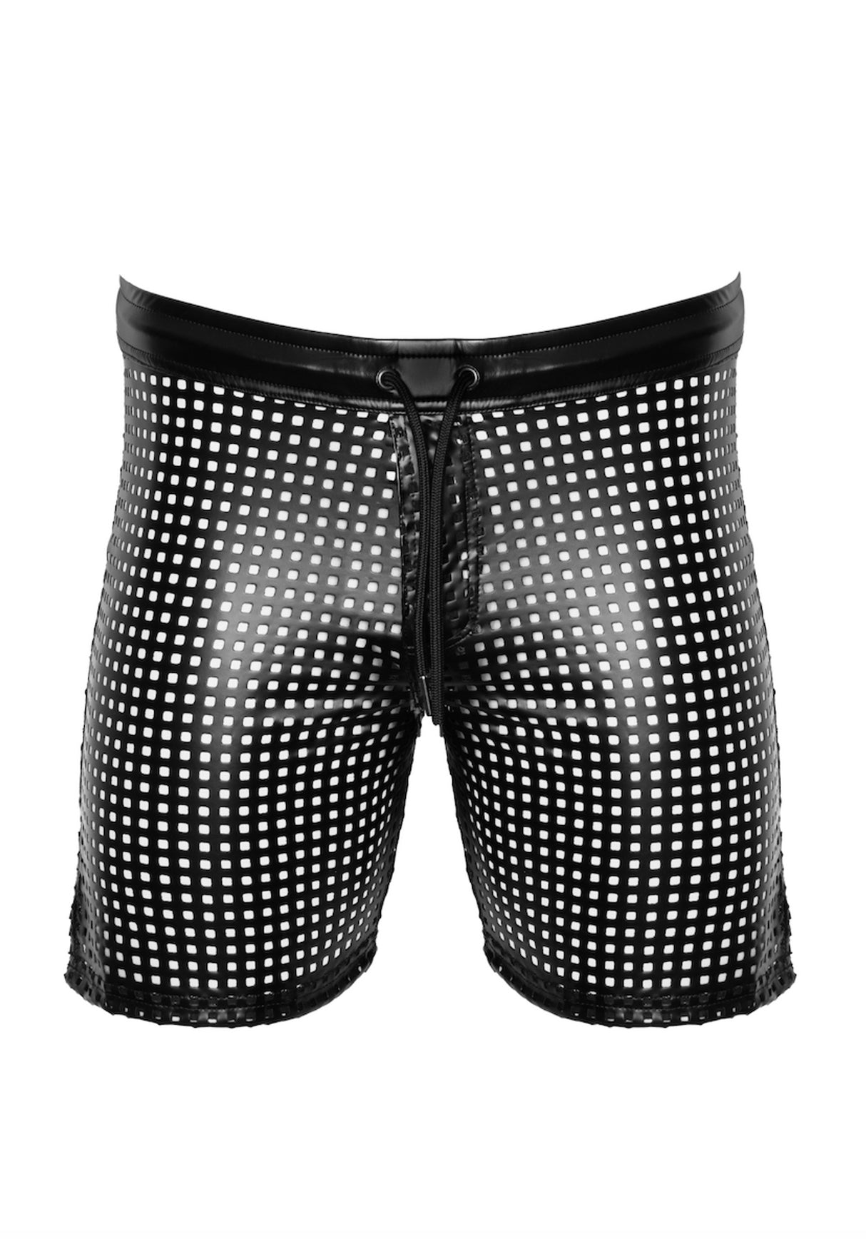 Schwarze Wetlook Shorts H077