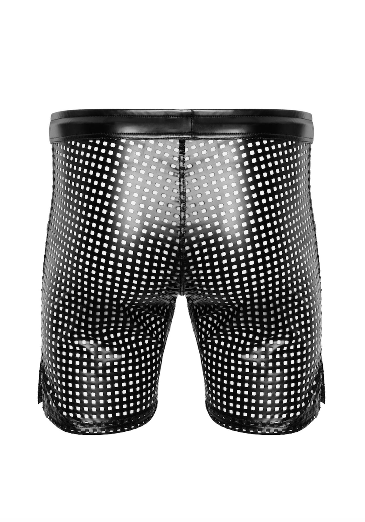 Schwarze Wetlook Shorts H077