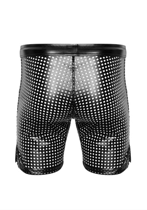 Schwarze Wetlook Shorts H077