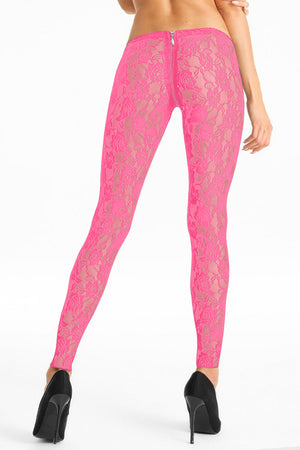 Pinke Spitzen Leggings - 7Heaven