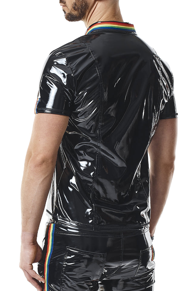 PVC Polo Shirt "Raffaele" schwarz