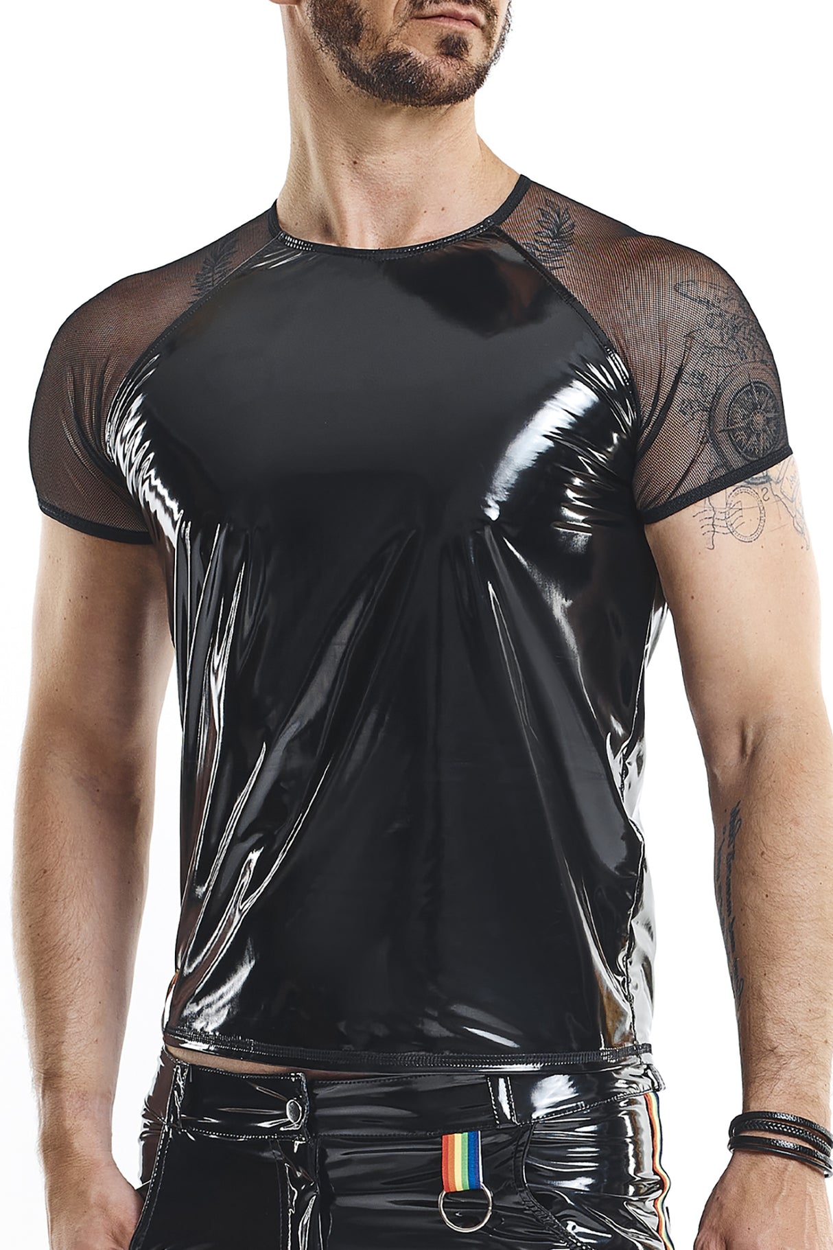 PVC Herren T-Shirt "Sandro" schwarz - Regnes Fetish Planet