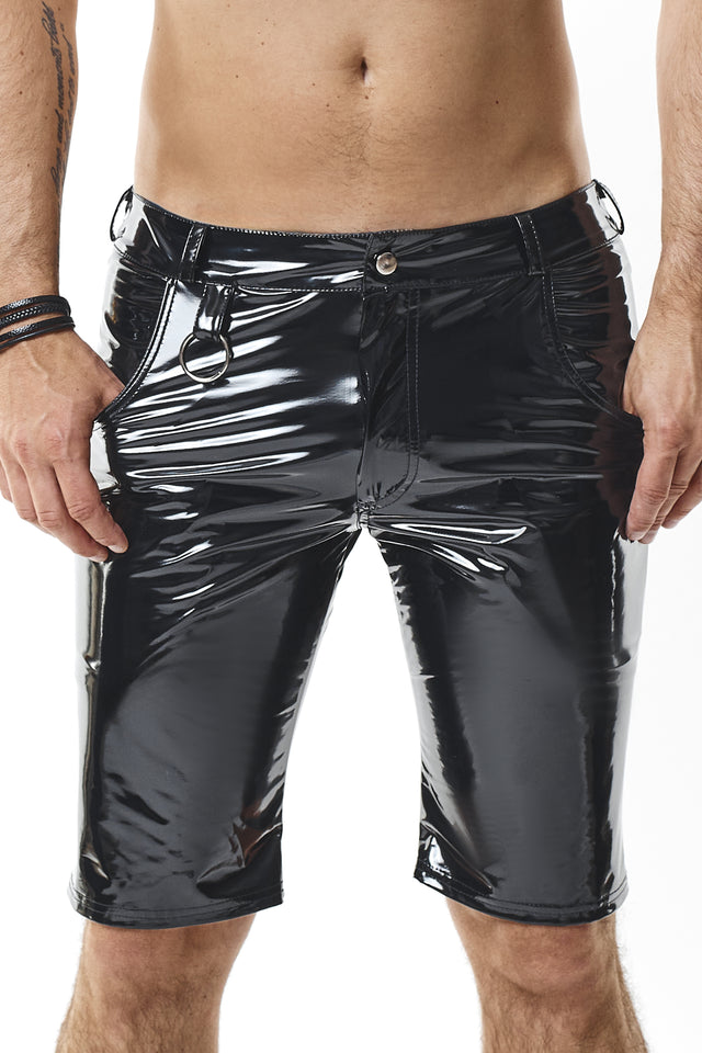 Herren PVC Shorts "Flavio" schwarz - Regnes Fetish Planet