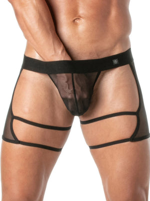 Mesh String im Chaps-Stil Schwarz – TOF Paris