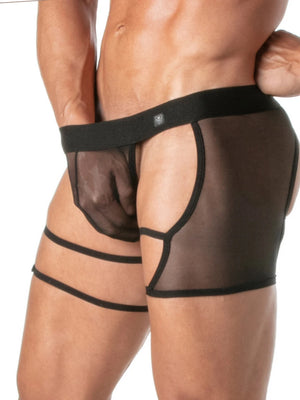 Mesh String im Chaps-Stil Schwarz – TOF Paris