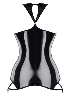 Xanna - brustfeies Lack Minikleid – Demoniq