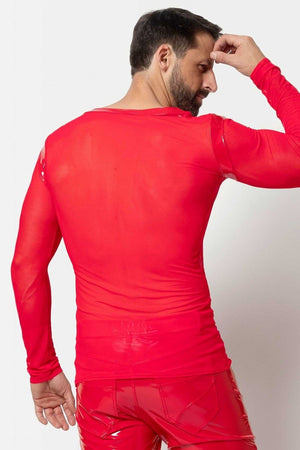 L'Homme by Patrice Catanzaro Rotes Netz-T-Shirt "Ali" |L'Homme by Patrice Catanzaro