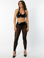 Wetlook-Leggings mit Mesh von Alternativ Plaisir – figurbetont und glänzend