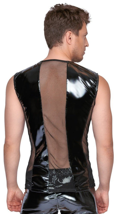 Ärmelloses Shirt im Lack - Netz - Mix - Hinreissend