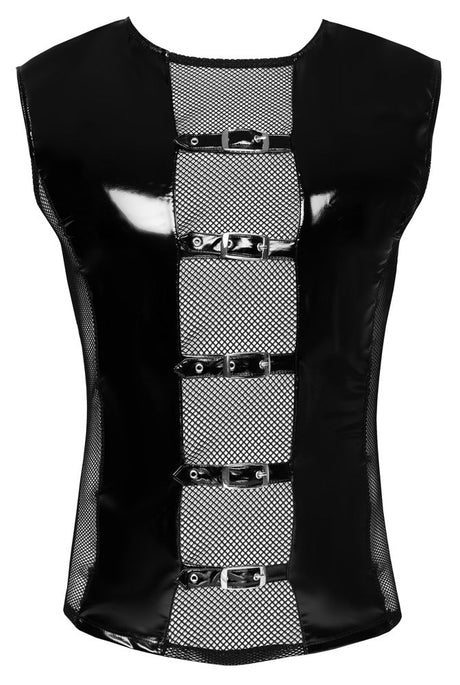 Ärmelloses Shirt im Lack - Netz - Mix - Hinreissend