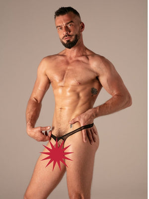 Bare Mesh Ring Belt Résille Noir – Absolu Male