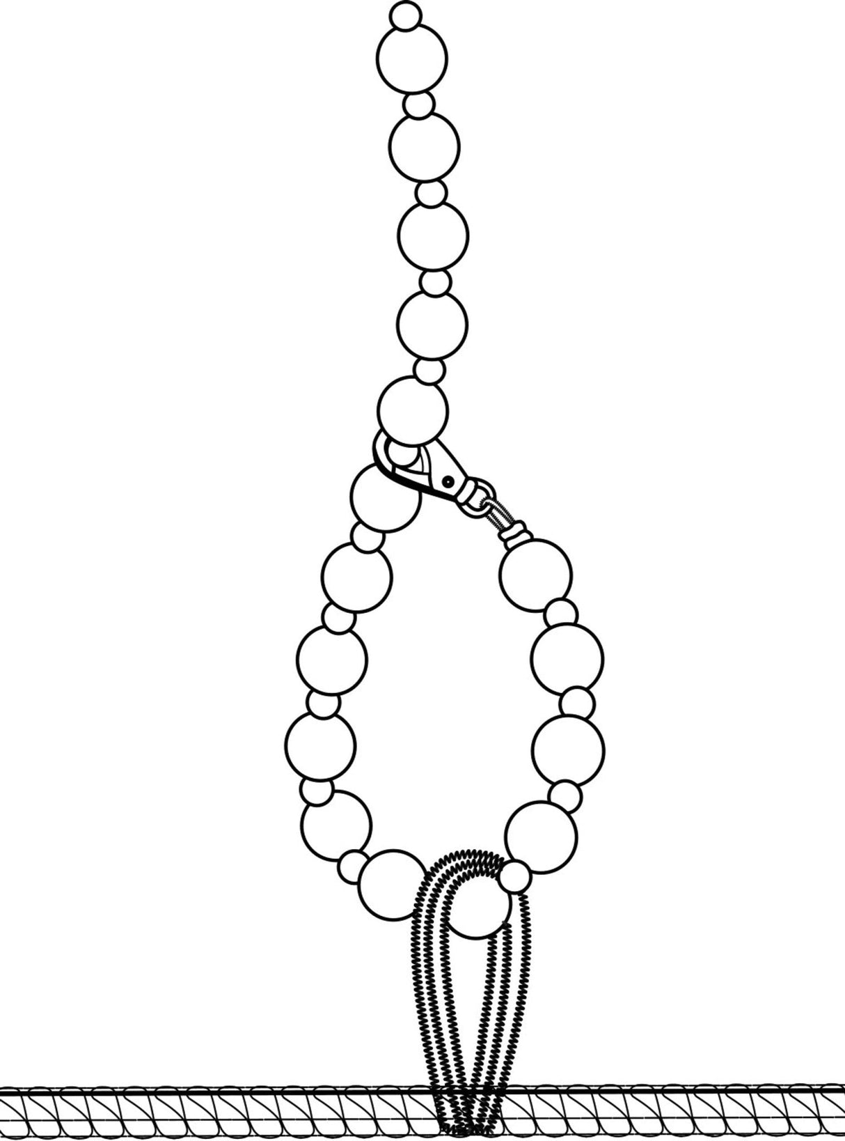 Body mit Halsband, Perlenkette und Strumpfband von Noir Handmade - Hinreissend