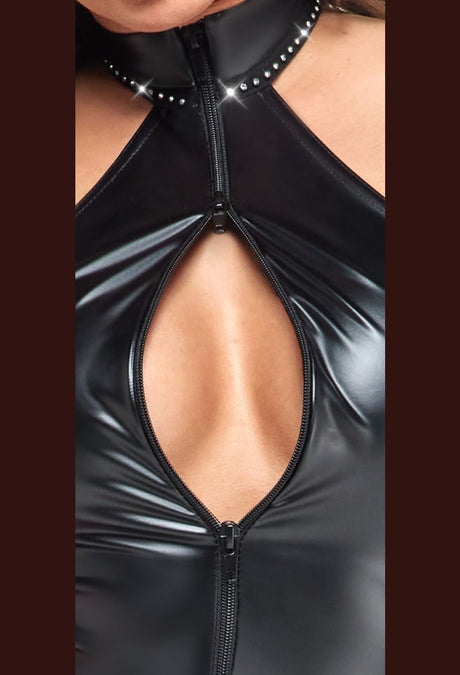 Exklusiver Overall im Powerwetlook von Noir Handmade - Hinreissend