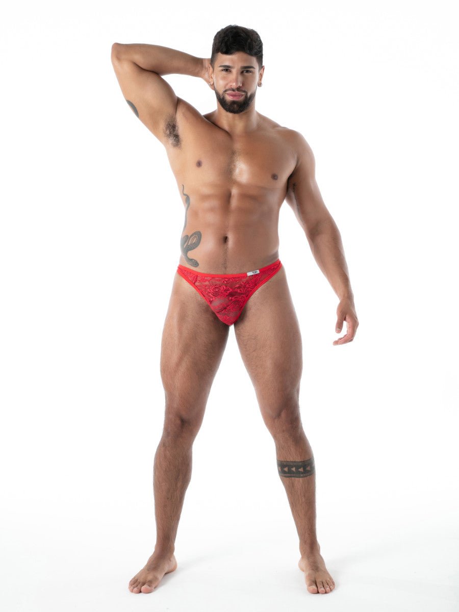 FLUID Spitzen G - Thong – Rot - Hinreissend