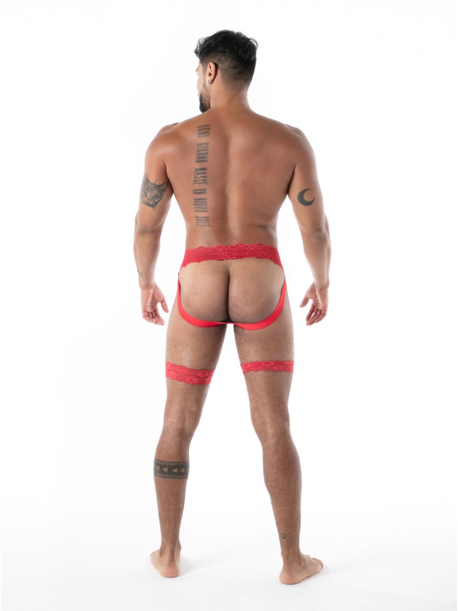 FLUID Spitzen Jock Chaps rot – TOF Paris - Hinreissend