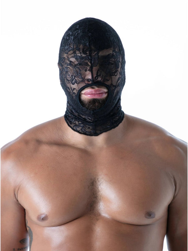 FLUID Spitzen-Kapuze mit offenem Mund schwarz – TOF Paris