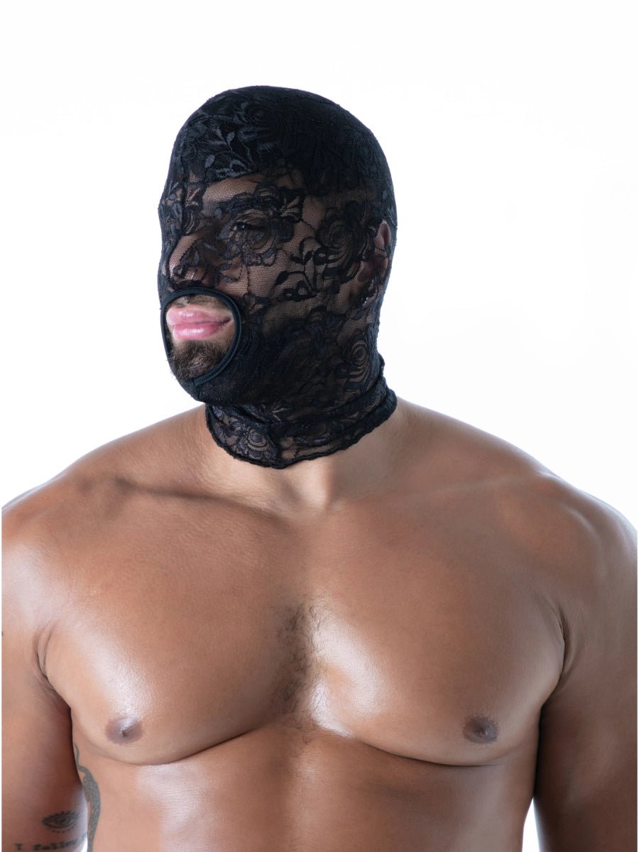 FLUID Spitzen - Kapuze mit offenem Mund schwarz – TOF Paris - Hinreissend