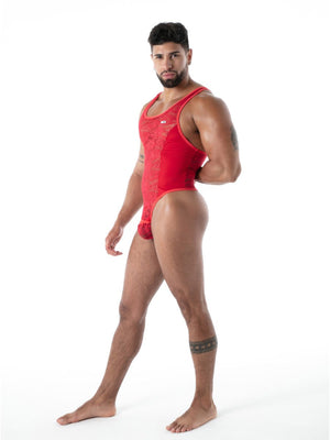 FLUID Spitzen Stringbody rot – TOF Paris - Hinreissend